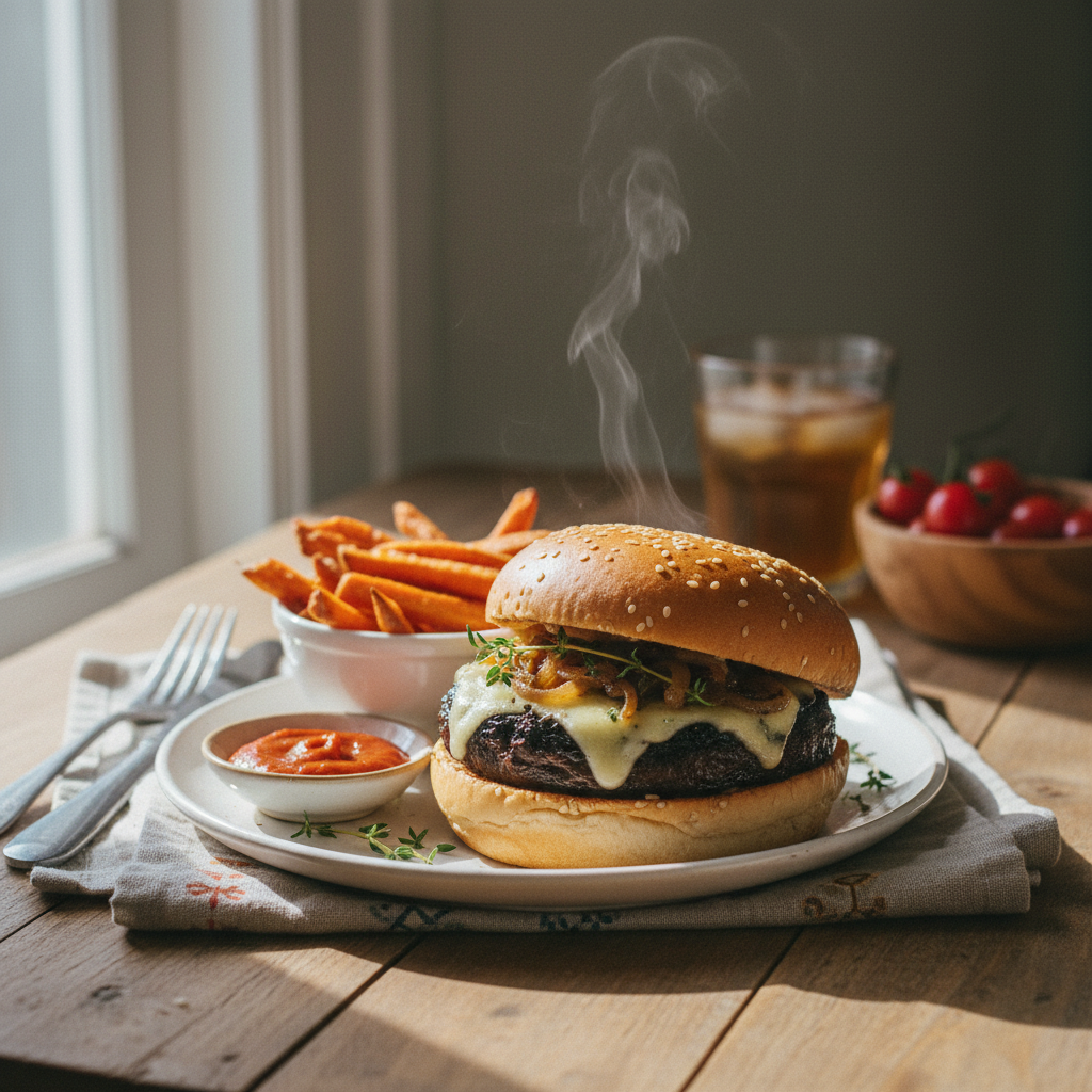 Image de la recette: Burgers Portobello Fromage Grillés