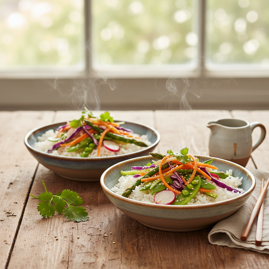 Image de la recette: Bols de riz printaniers