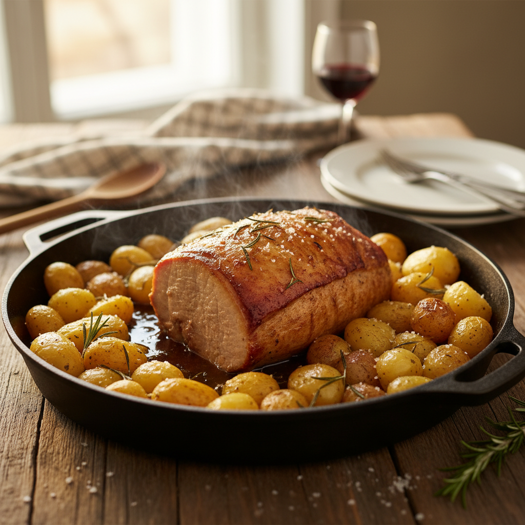 Image de la recette: Rôti de Porc aux Patates
