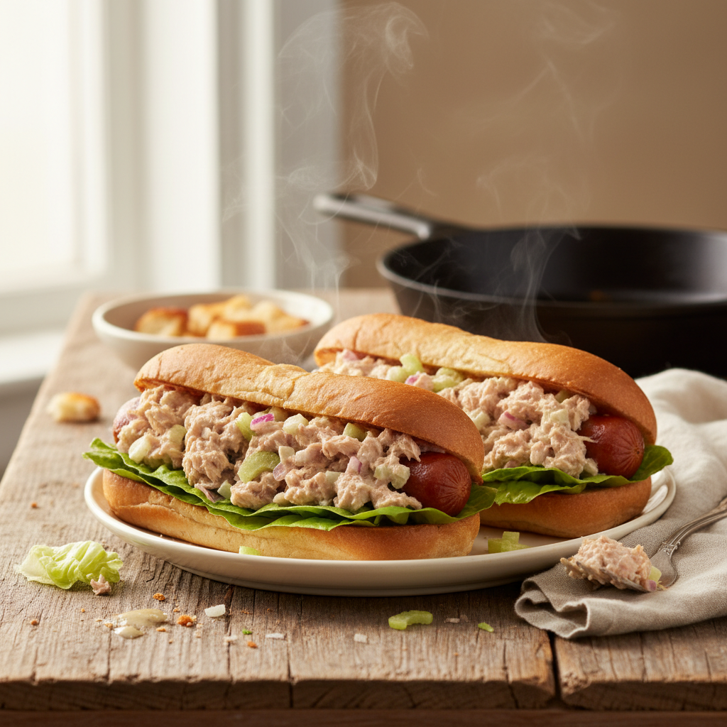 Image de la recette: Guédilles au thon crémeux sur lit de laitue