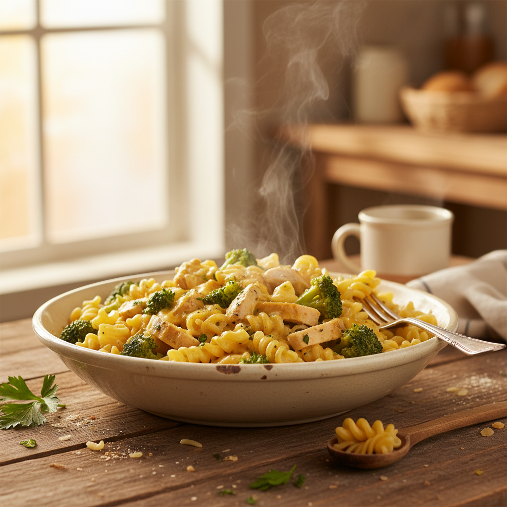 Image de la recette: Poulet Crémeux au Brocoli et Pâtes