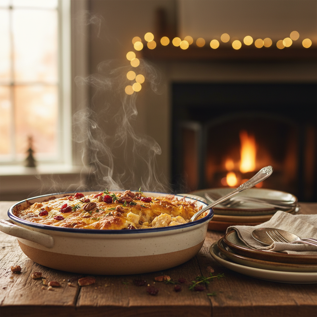 Image de la recette: Gratin de Pâté au Poulet Révolutionné à l'Érable et aux Canneberges