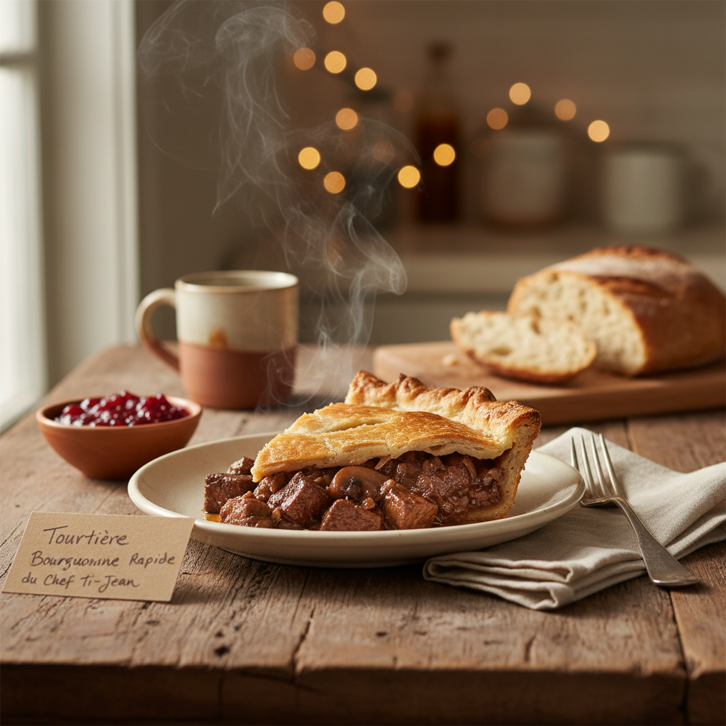 Image de la recette: Tourtière Bourguignonne Rapide du Chef Ti-Jean