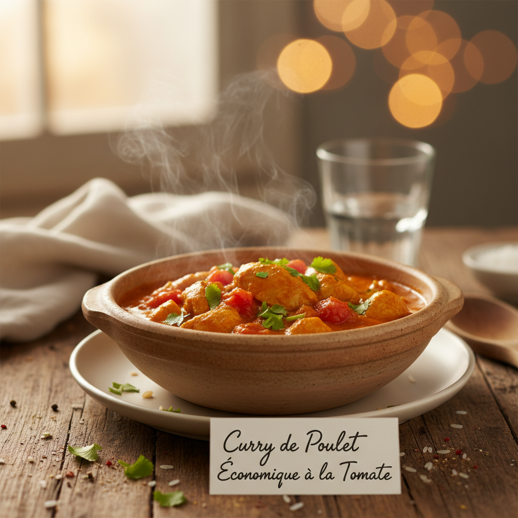 Image de la recette: Curry de Poulet Économique à la Tomate