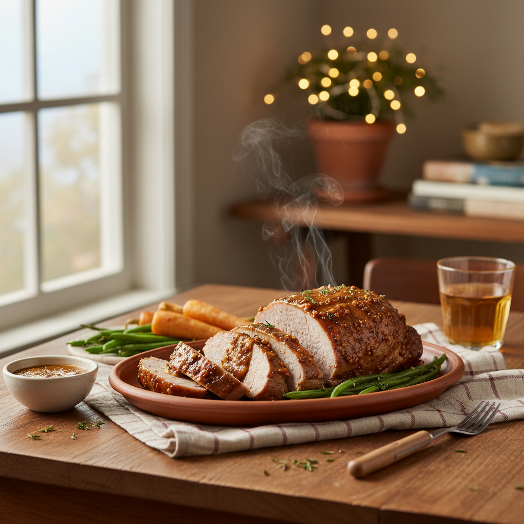 Image de la recette: Rôti de Surlonge de Porc Super C à la Moutarde et à l'Érable, Ben Simple!