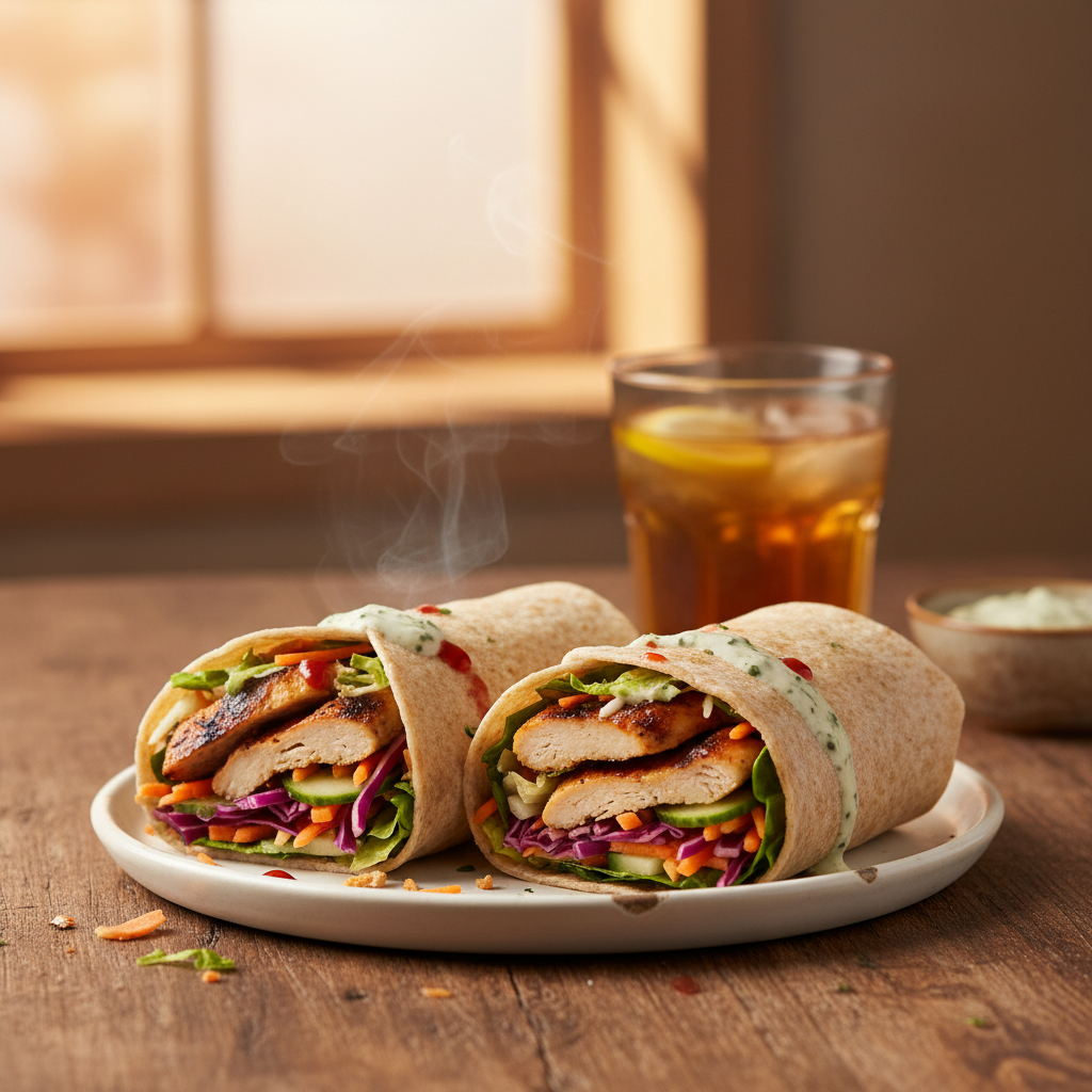 Image de la recette: Wraps de poulet grillé et croquant