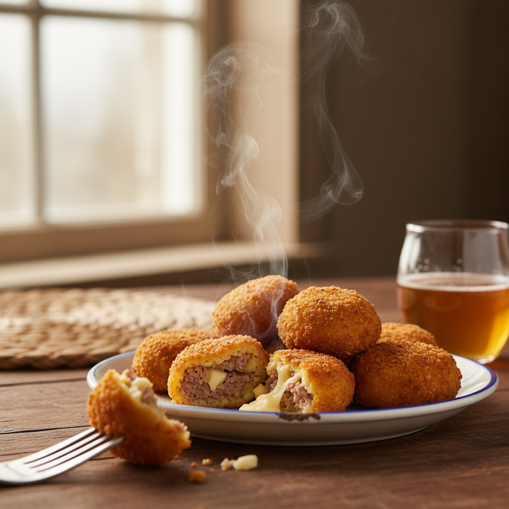 Image de la recette: Cromesquis de Pâté La Belle Bretagne aux Pommes et Cheddar Fort