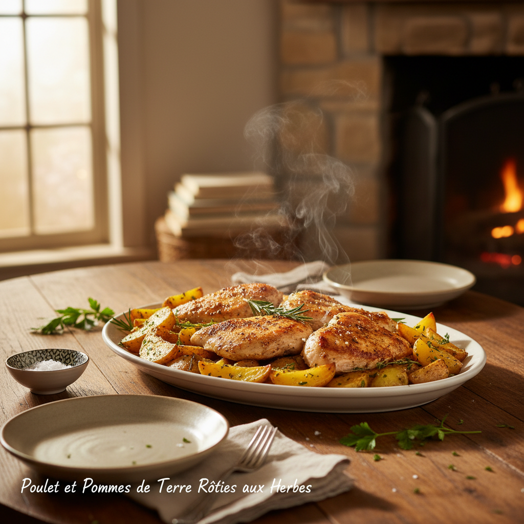 Image de la recette: Poulet et Pommes de Terre Rôties aux Herbes