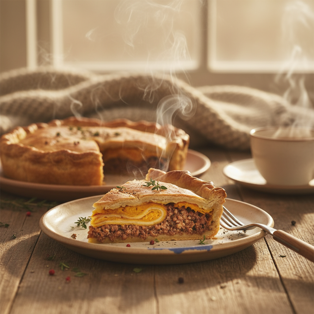 Image de la recette: Tourtière Surprise au Porc Haché Extra-Maigre & Pommes de Terre Douces
