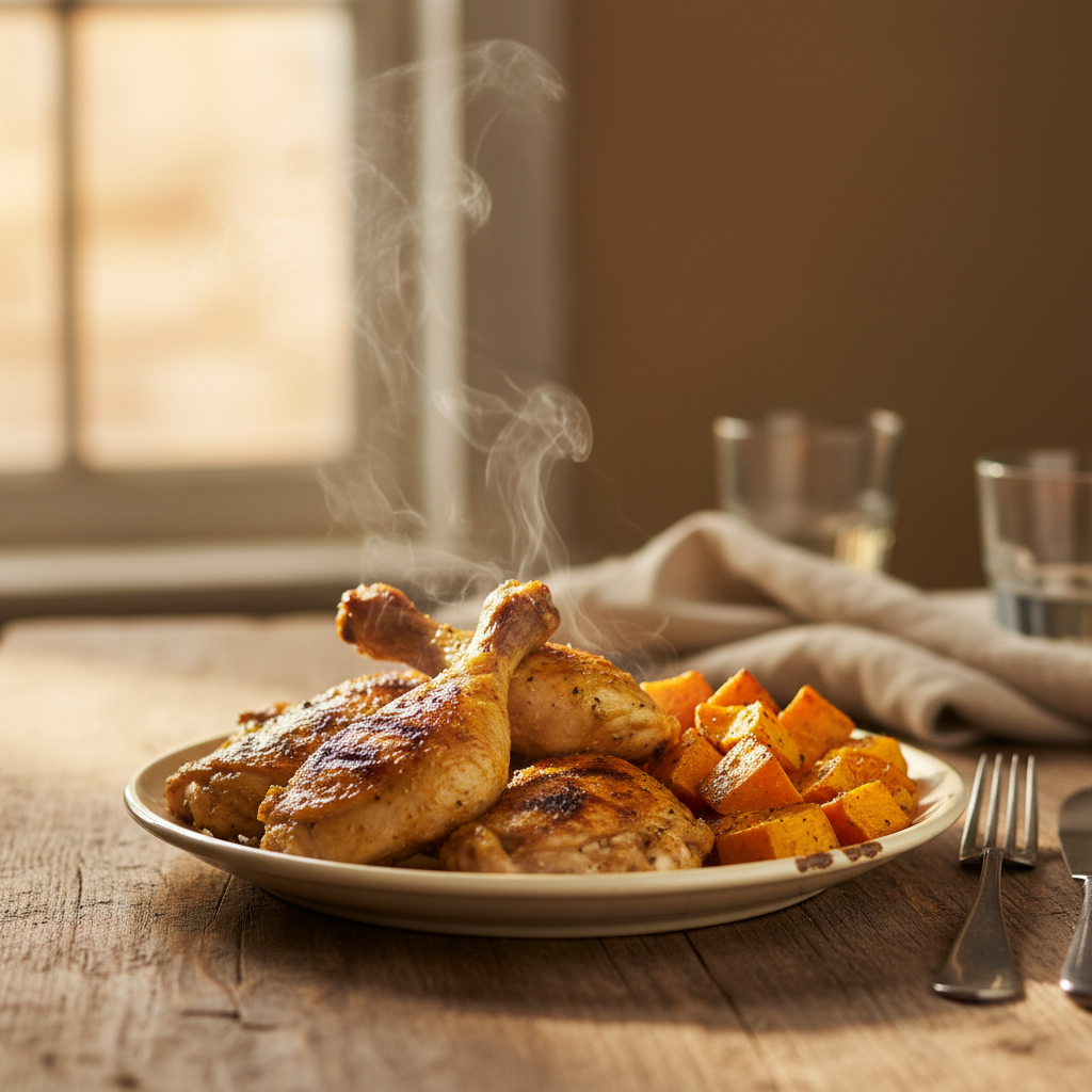 Image de la recette: Poulet Portugais Grillé et Patates Douces