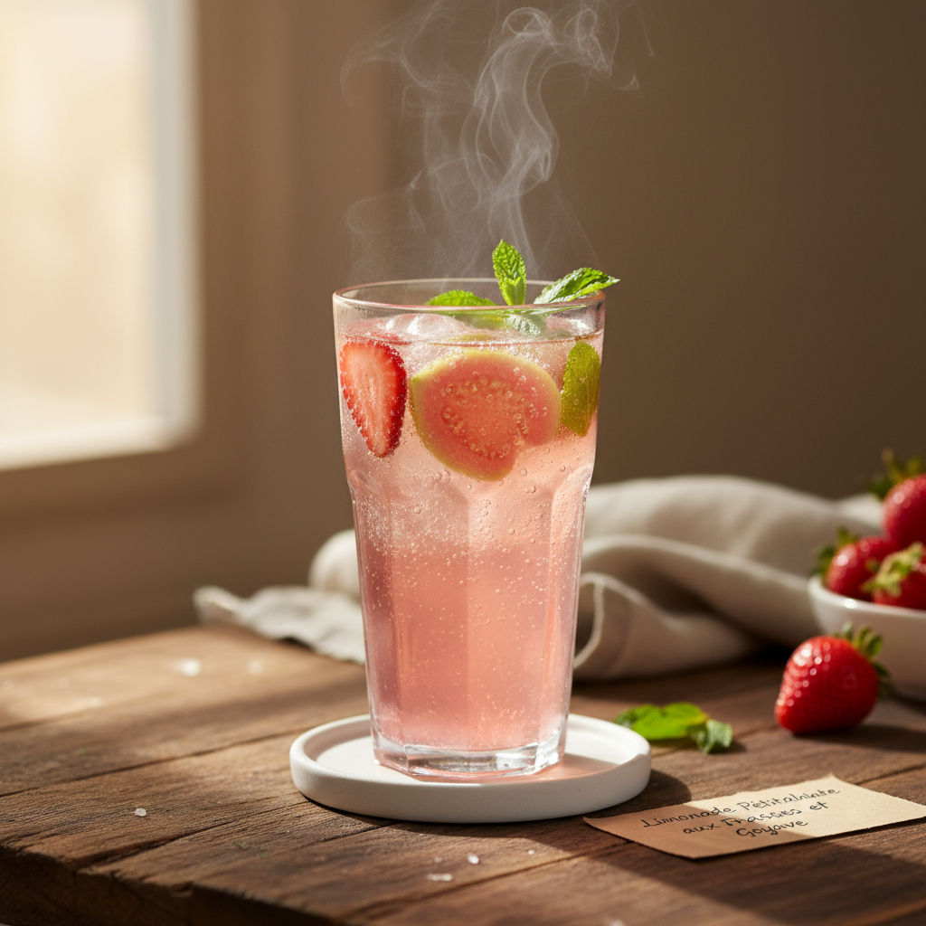 Image de la recette: Limonade Pétillante aux Fraises et Goyave