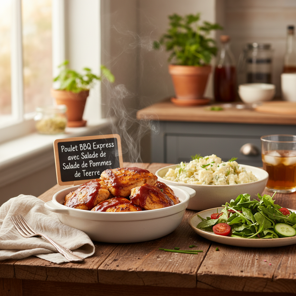 Image de la recette: Poulet BBQ Express avec Salade de Pommes de Terre
