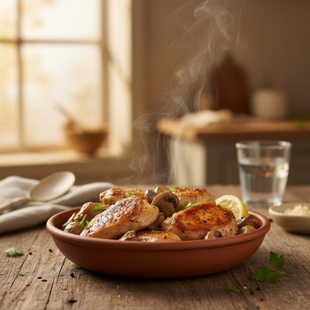 Image de la recette: Poulet et Champignons Sauté Express