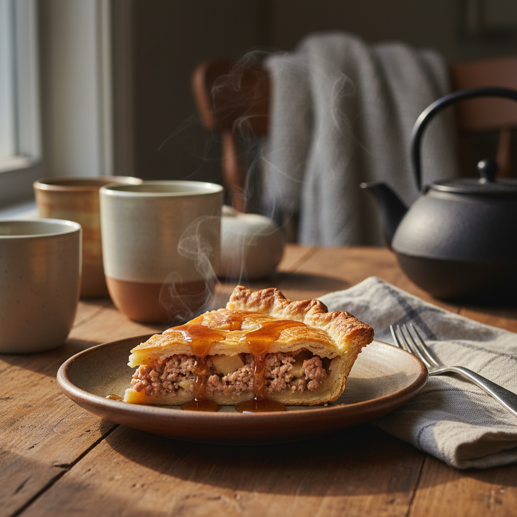 Image de la recette: Tourtière funky au porc haché et à la pomme