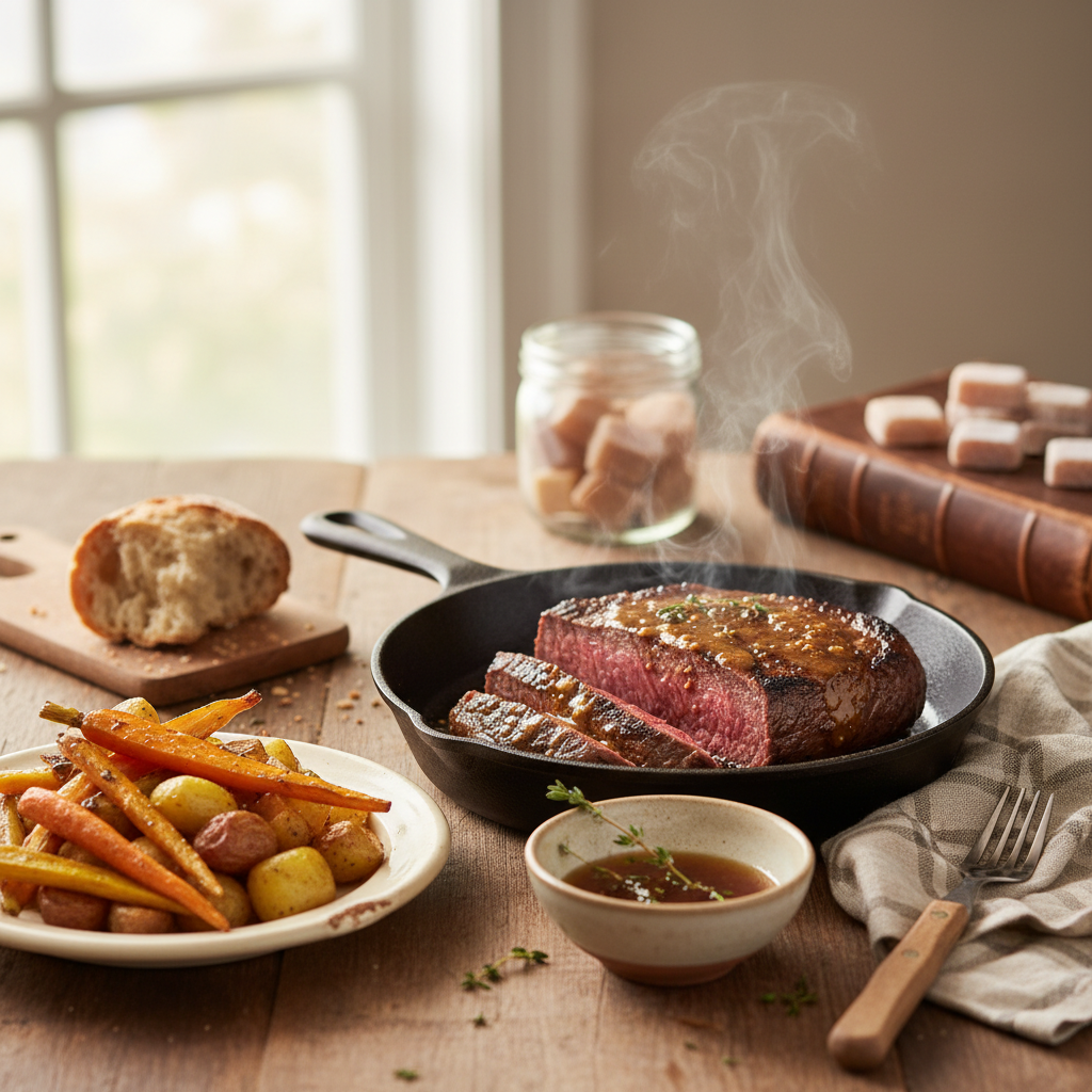 Image de la recette: Bavette de Bœuf Houston à l'Érable et Moutarde, Style Cabane à Sucre Express