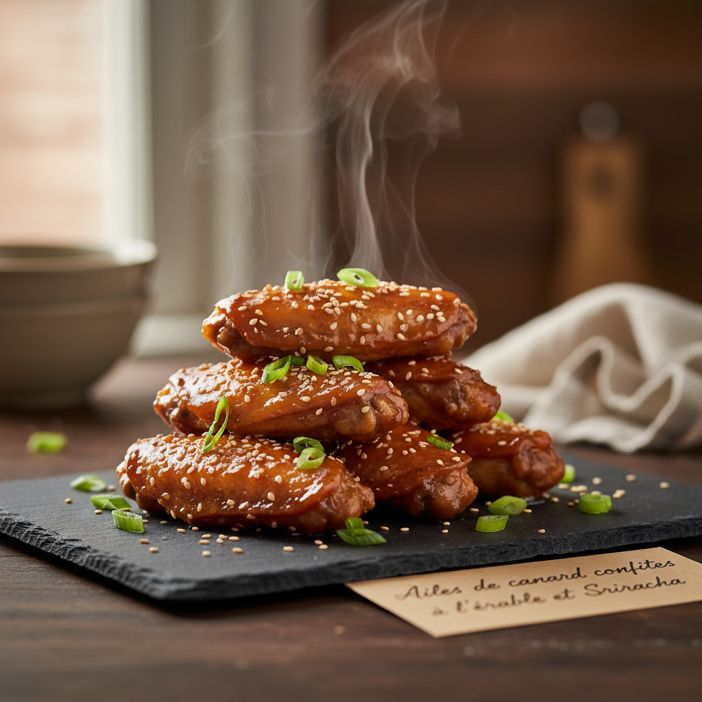 Image de la recette: Ailes de canard confites à l'érable et Sriracha