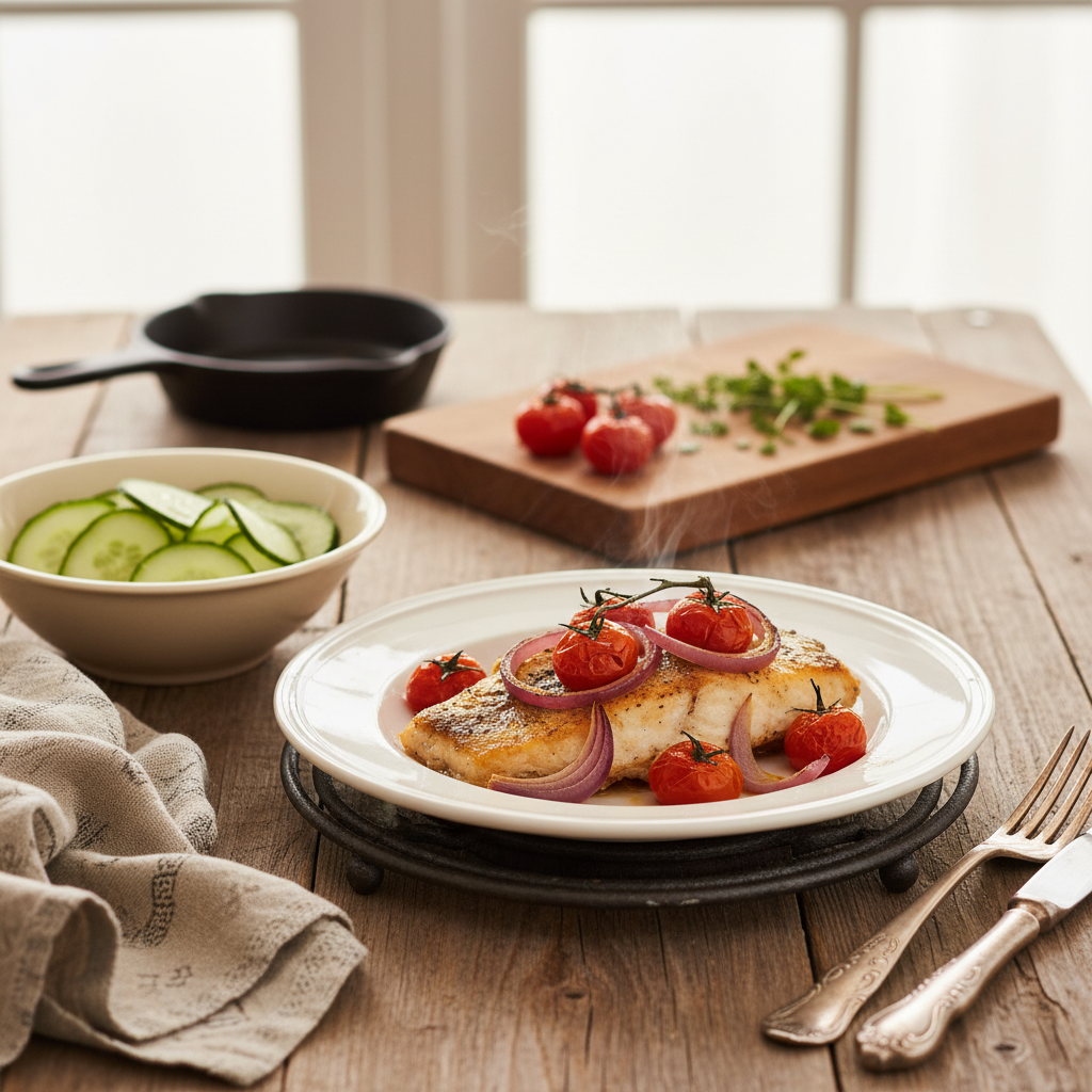 Image de la recette: Filets de sébaste au four à la méditerranéenne