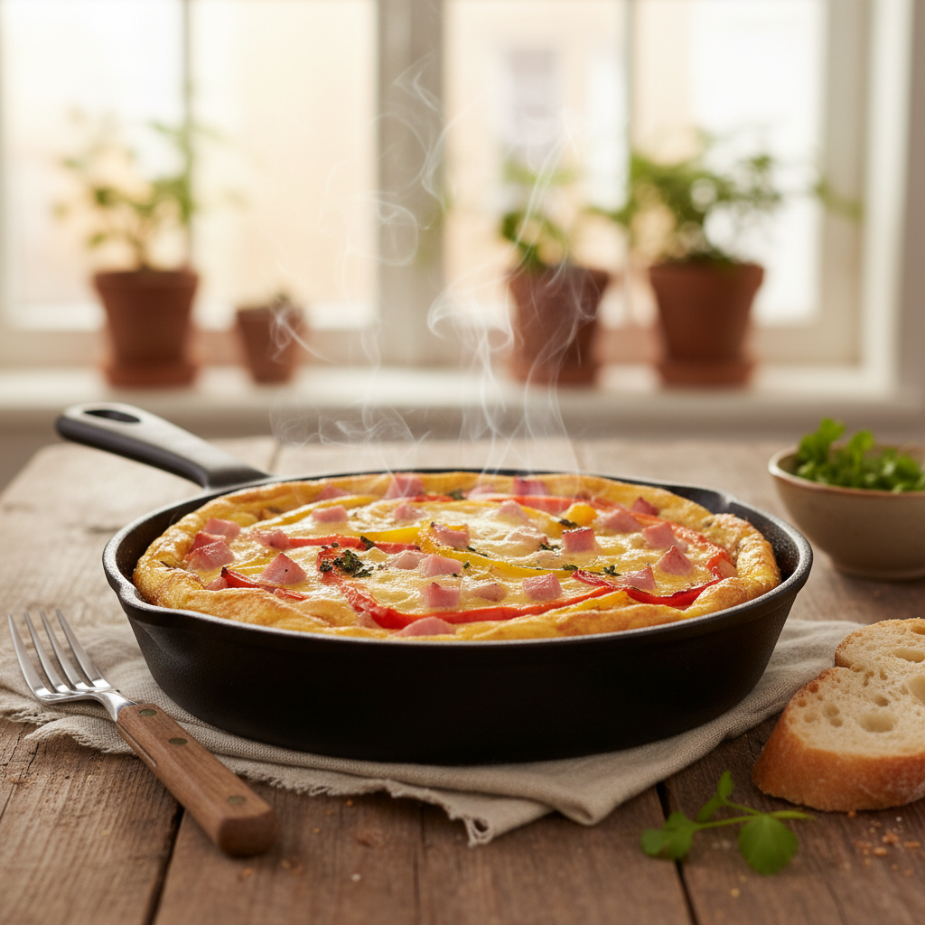Image de la recette: Frittata aux Jambon, Poivrons et Fromage