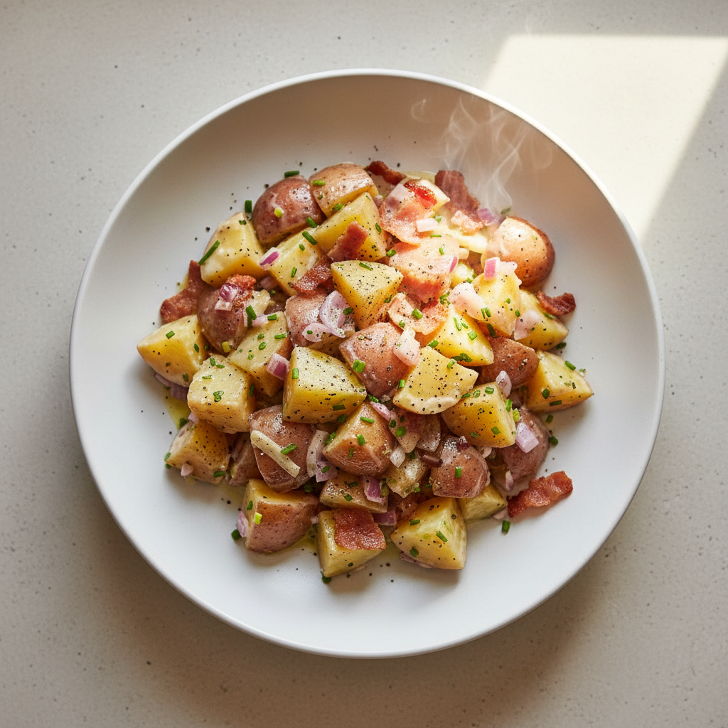 Image de la recette: Salade de patates crémeuse au bacon