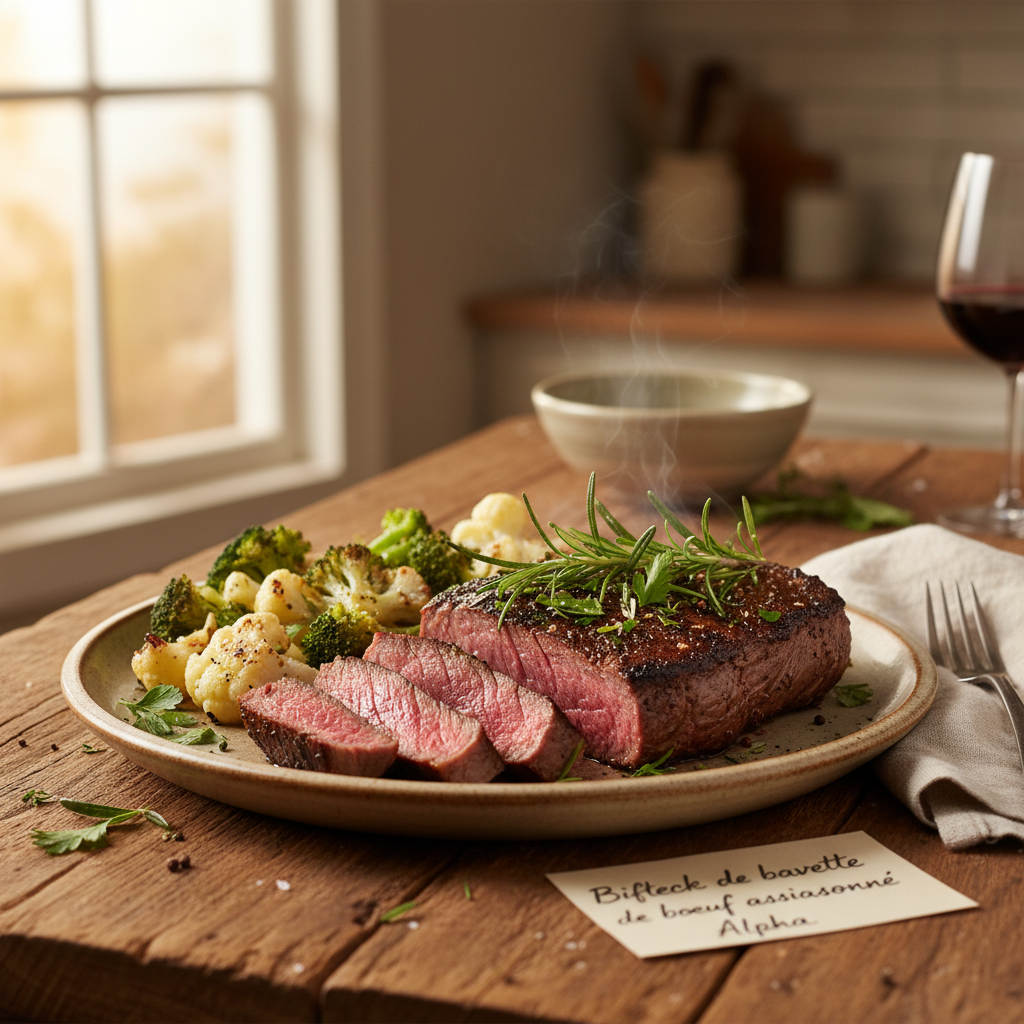 Image de la recette: Bifteck de bavette de boeuf assaisonné Alpha