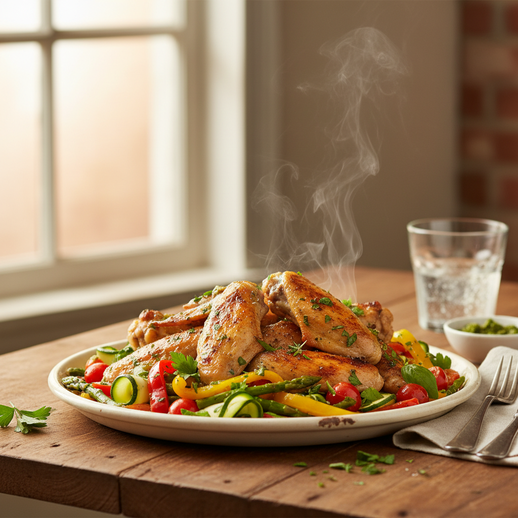 Image de la recette: Ailes de Poulet Cage au Jardin d'Été Lége