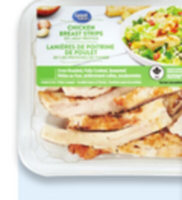 Lanières de poulet ou de bœuf entièrement cuites great value