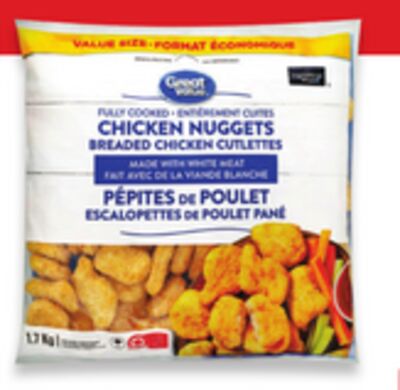 Pépites ou lanières de poulet great value