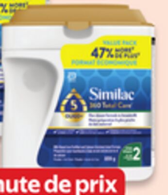 Préparation 360 total care de similac étape 1 ou 2 en poudre pour nourrissons