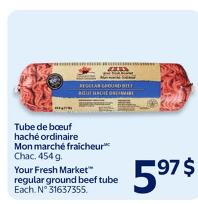 Tube de bœuf haché ordinaire mon marché fraîcheur