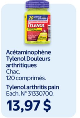 Acétaminophène Tylenol Douleurs arthritiques