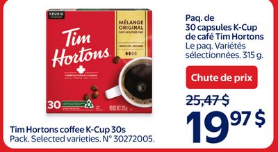 Paq. de. 30 capsules K-Cup de café Tim Hortons