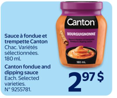 Sauce à fondue et trempette Canton