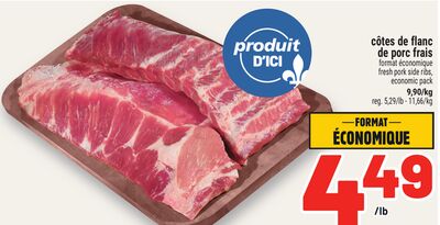 CÔTES DE FLANC DE PORC FRAIS | FRESH PORK SIDE RIBS