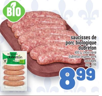 SAUCISSES DE PORC BIOLOGIQUE DUBRETON | DUBRETON ORGANIC PORK SAUSAGES