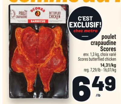 POULET CRAPAUDINE SCORES | SCORES BUTTERFLIED CHICKEN