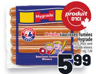 SAUCISSES FUMÉES HYGRADE | HYGRADE WIENERS