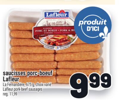 SAUCISSES PORC-BOEUF LAFLEUR | LAFLEUR PORK-BEEF SAUSAGES
