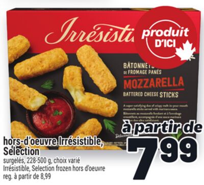 HORS-D'OEUVRE IRRÉSISTIBLE, SELECTION | IRRÉSISTIBLE, SELECTION FROZEN HORS D'OEUVRE
