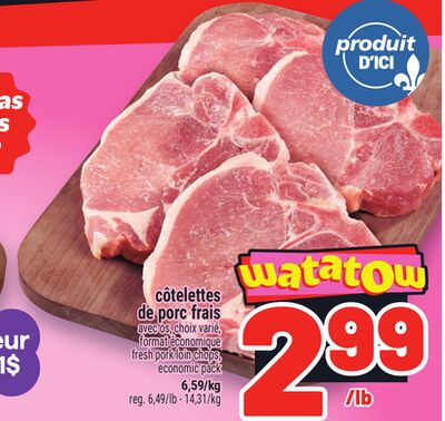 CÔTELETTES DE PORC FRAIS | FRESH PORK LOIN CHOPS