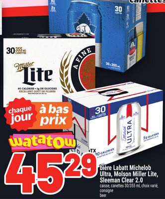 BIÈRE LABATT MICHELOB ULTRA, MOLSON MILLER LITE, SLEEMAN CLEAR 2.0 | LABATT MICHELOB ULTRA, MOLSON MILLER LITE, SLEEMAN CLEAR 2.0 BEER