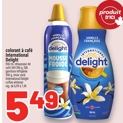 COLORANT À CAFÉ INTERNATIONAL DELIGHT | INTERNATIONAL DELIGHT COFFEE WHITENER