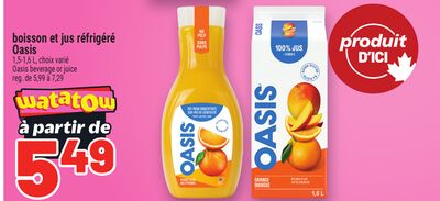 BOISSON ET JUS RÉFRIGÉRÉ OASIS | OASIS BEVERAGE OR JUICE