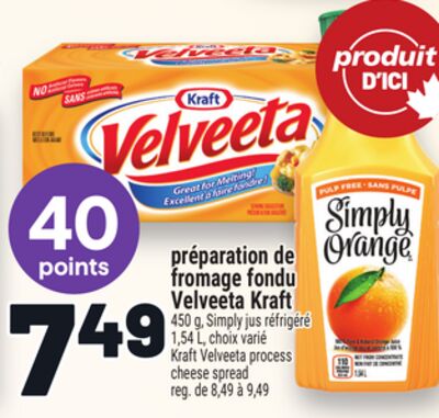 PRÉPARATION DE FROMAGE FONDU VELVEETA KRAFT | KRAFT VELVEETA PROCESS CHEESE SPREAD