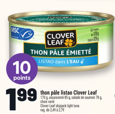 THON PÂLE LISTAO CLOVER LEAF | CLOVER LEAF SKIPJACK LIGHT TUNA