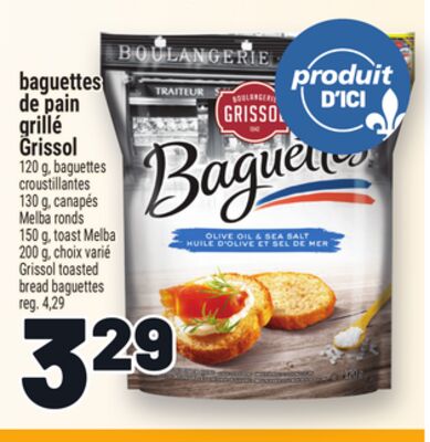 BAGUETTES DE PAIN GRILLÉ GRISSOL | GRISSOL TOASTED BREAD BAGUETTES
