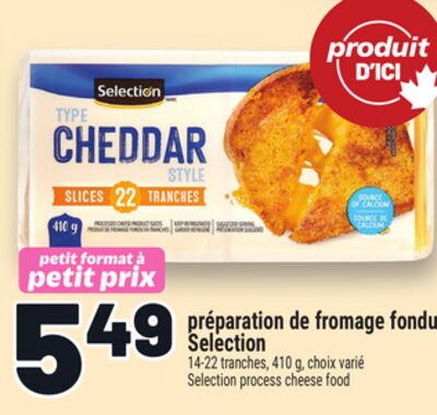 PRÉPARATION DE FROMAGE FONDU SELECTION | SELECTION PROCESS CHEESE FOOD