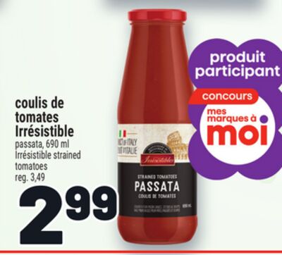COULIS DE TOMATES IRRÉSISTIBLE | IRRÉSISTIBLE STRAINED TOMATOES