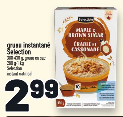 GRUAU INSTANTANÉ SELECTION | SELECTION INSTANT OATMEAL