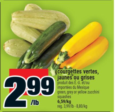 courgettes vertes, jaunes ou grises | green, grey or yellow zucchini squashes