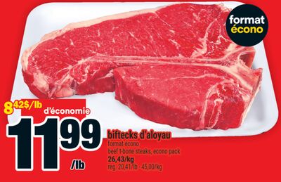 biftecks d'aloyau | beef t-bone steaks, econo pack